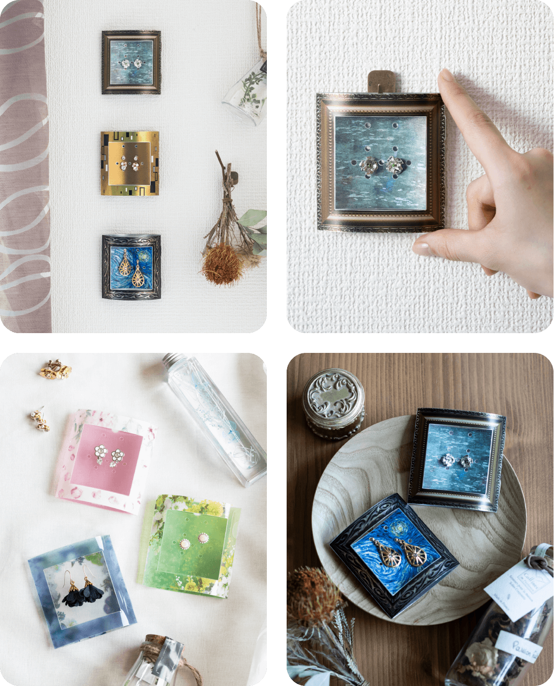 壁に並べれば、お気に入りのピアスミュージアムに